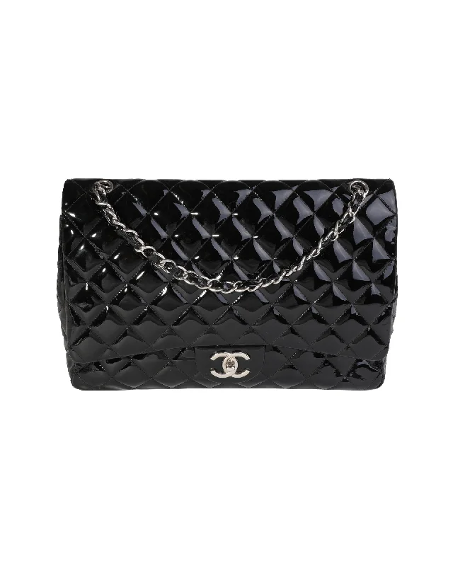 Straw Crossbody Bag in Natural Color for Beach Vacations and Summer DaysChanel Black Quilted Patent Leather Maxi Classic Double Flap Bag Straw Crossbody Bag in Natural Color for Beach Vacations and Summer DaysChanel Black Quilted Patent Leather Maxi Classic Double Flap Bag