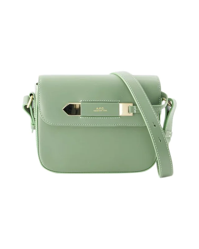 Leather - Trimmed Denim Crossbody Bag in Blue for a Vintage - Inspired LookCharlotte Crossbody Bag - A.P.C - Leather - Green Leather - Trimmed Denim Crossbody Bag in Blue for a Vintage - Inspired LookCharlotte Crossbody Bag - A.P.C - Leather - Green