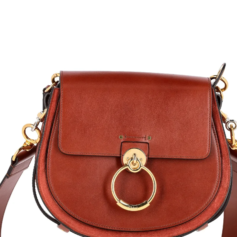 Geometric - Printed PVC Crossbody Bag in Multicolor for Trendy Street StyleChloé Small Tess Bag in Brown Leather and Suede