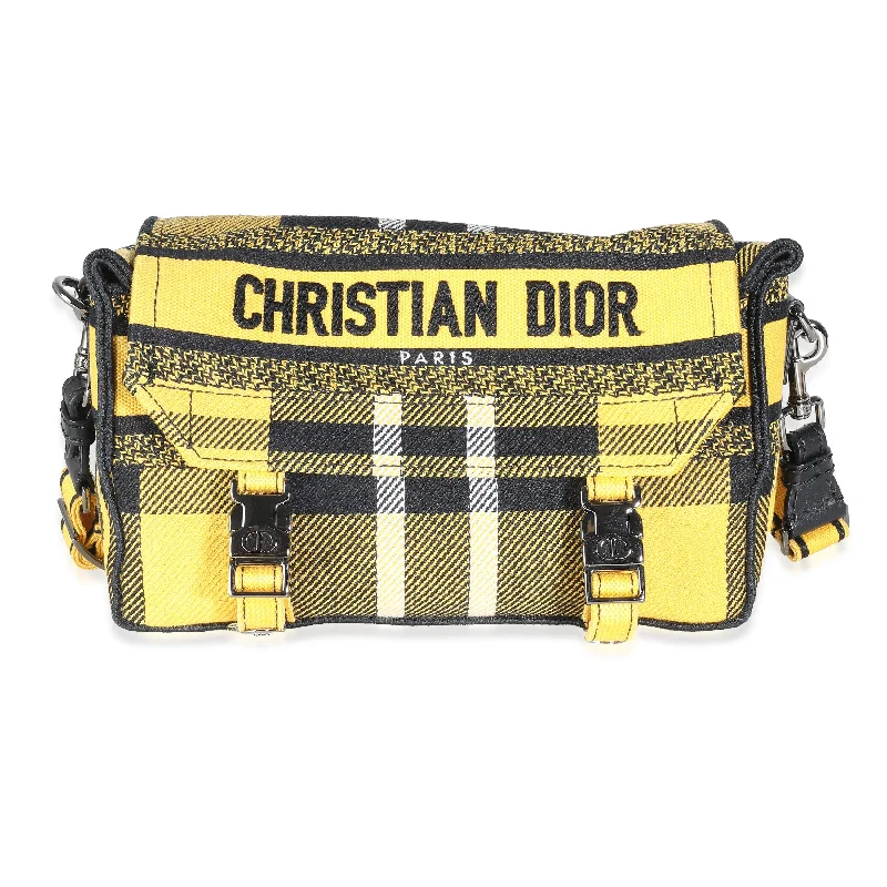 Waterproof Nylon Crossbody Bag in Navy Blue for Outdoor Hiking TripsChristian Dior Yellow Tartan Canvas Small Diorcamp Messenger Waterproof Nylon Crossbody Bag in Navy Blue for Outdoor Hiking TripsChristian Dior Yellow Tartan Canvas Small Diorcamp Messenger