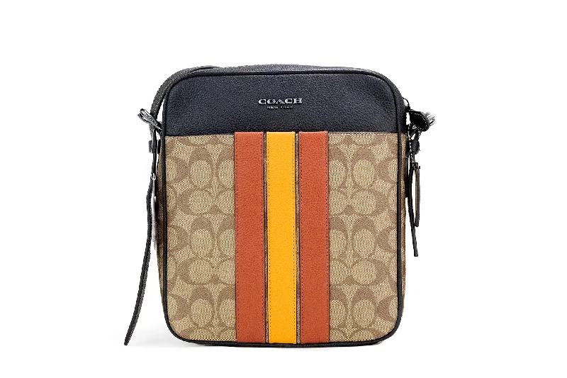 Straw Crossbody Bag in Natural Color for Beach Vacations and Summer DaysCOACH Hudson 21 Signature Varsity Stripe Coated Canvas Crossbody Women's Bag Straw Crossbody Bag in Natural Color for Beach Vacations and Summer DaysCOACH Hudson 21 Signature Varsity Stripe Coated Canvas Crossbody Women's Bag