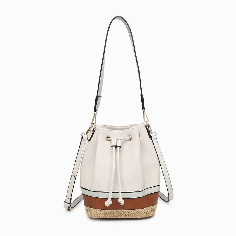 Women's Crossbody Bag with Magnetic Closure in White for Quick AccessDarcy Vegan Tri-Color Bucket Bag In Brown Women's Crossbody Bag with Magnetic Closure in White for Quick AccessDarcy Vegan Tri-Color Bucket Bag In Brown