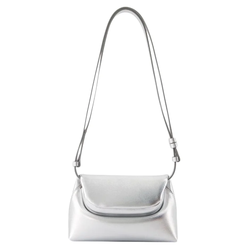 Quilted Leather Crossbody Bag in Cream for a Classic and Elegant AppearanceFolder Mini Crossbody - Osoi - Leather - Silver Quilted Leather Crossbody Bag in Cream for a Classic and Elegant AppearanceFolder Mini Crossbody - Osoi - Leather - Silver