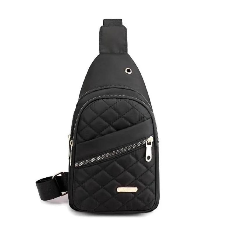 Waterproof Nylon Crossbody Bag in Navy Blue for Outdoor Hiking TripsFranny Sling Bag In Black Waterproof Nylon Crossbody Bag in Navy Blue for Outdoor Hiking TripsFranny Sling Bag In Black