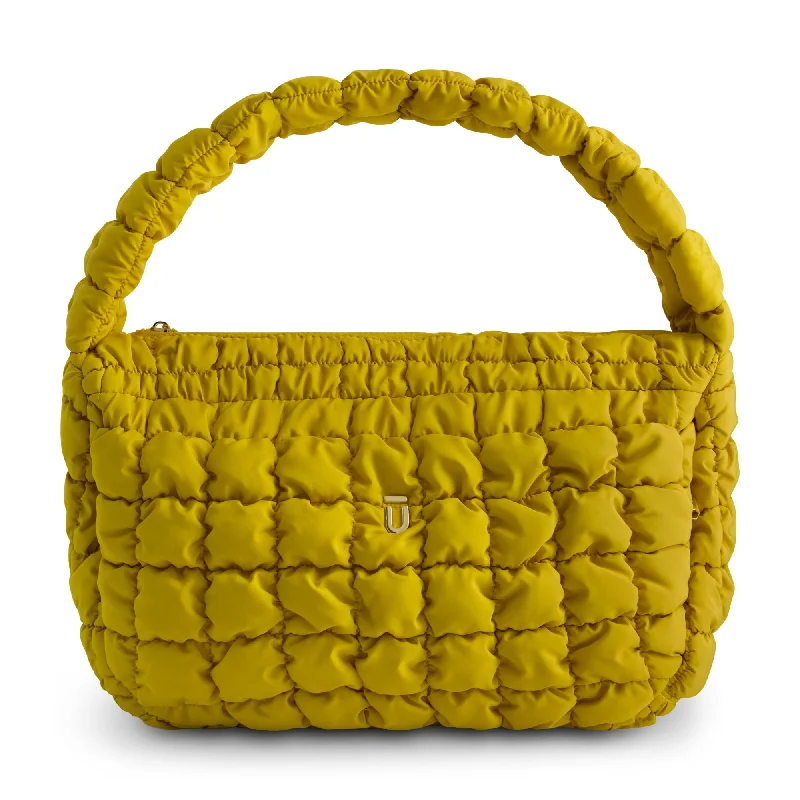 Leather - Trimmed Denim Crossbody Bag in Blue for a Vintage - Inspired LookFul Quilted Slouchy Handbag Leather - Trimmed Denim Crossbody Bag in Blue for a Vintage - Inspired LookFul Quilted Slouchy Handbag