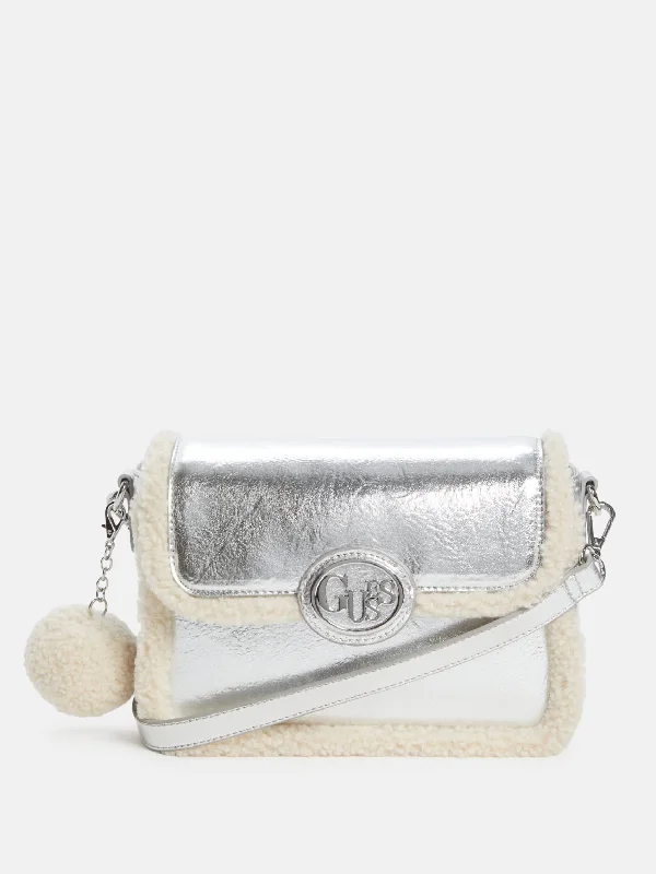 Women's Crossbody Bag with Magnetic Closure in White for Quick AccessGina Sherpa Crossbody Women's Crossbody Bag with Magnetic Closure in White for Quick AccessGina Sherpa Crossbody