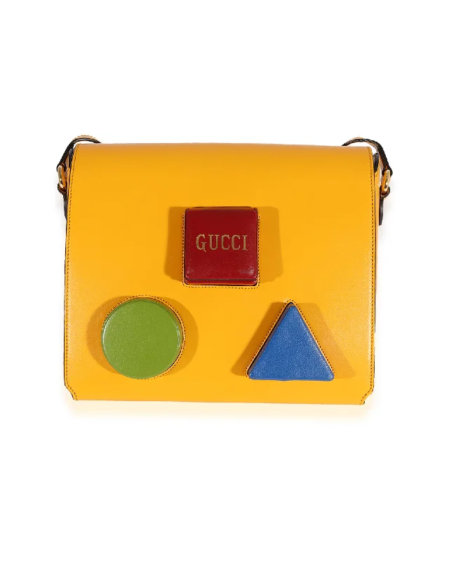 Women's Crossbody Bag with Chain Strap in Gold for a Glamorous TouchGucci Yellow & Multicolor Leather Board Messenger Bag Women's Crossbody Bag with Chain Strap in Gold for a Glamorous TouchGucci Yellow & Multicolor Leather Board Messenger Bag