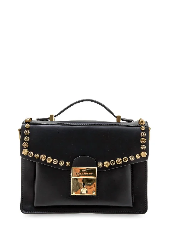 Women's Small Leather Crossbody Bag in Black with Gold Hardware for Evening PartiesIconica Celestina Handbag In Black Women's Small Leather Crossbody Bag in Black with Gold Hardware for Evening PartiesIconica Celestina Handbag In Black