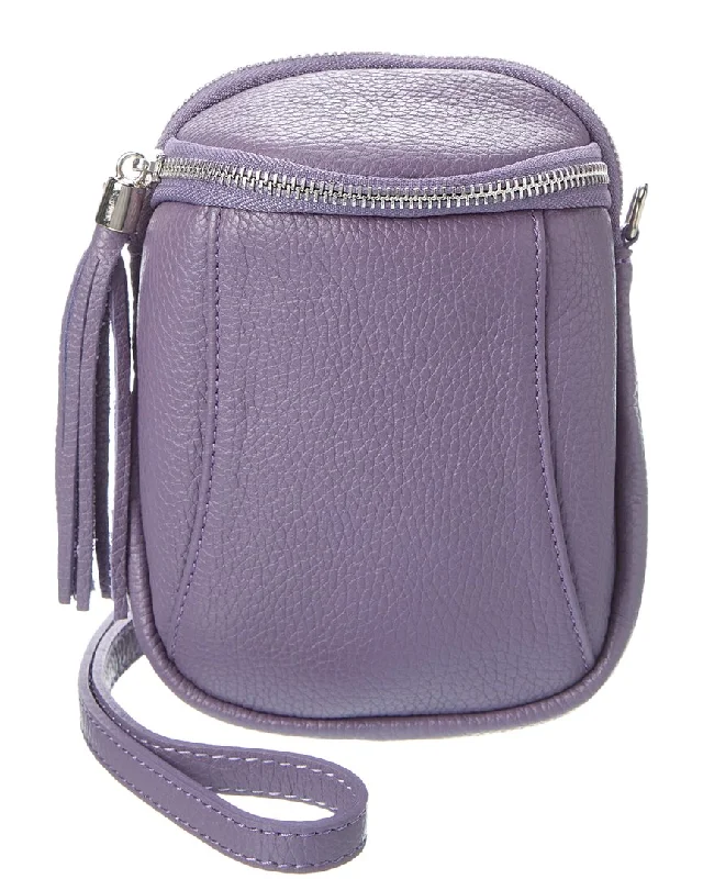 Leather - Trimmed Denim Crossbody Bag in Blue for a Vintage - Inspired LookItalian Leather Crossbody Leather - Trimmed Denim Crossbody Bag in Blue for a Vintage - Inspired LookItalian Leather Crossbody