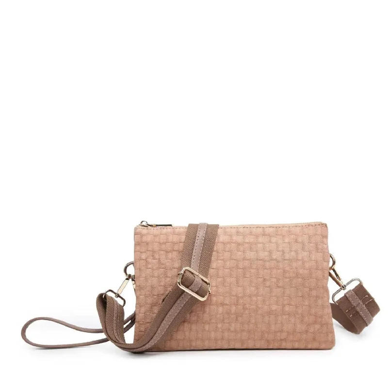 Leather - Trimmed Denim Crossbody Bag in Blue for a Vintage - Inspired LookIzzy Checkered Crossbody Bag In Mauve Leather - Trimmed Denim Crossbody Bag in Blue for a Vintage - Inspired LookIzzy Checkered Crossbody Bag In Mauve