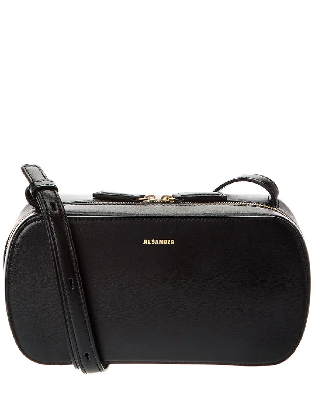Metallic Crossbody Bag in Silver for New Year's Eve and Special CelebrationsJil Sander Logo Small Leather Crossbody Metallic Crossbody Bag in Silver for New Year's Eve and Special CelebrationsJil Sander Logo Small Leather Crossbody