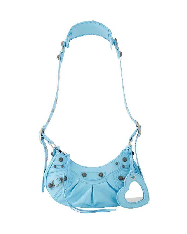 Women's Small Leather Crossbody Bag in Black with Gold Hardware for Evening PartiesLe Cagole Sho XS - Balenciaga - Leather - Sea Blue Women's Small Leather Crossbody Bag in Black with Gold Hardware for Evening PartiesLe Cagole Sho XS - Balenciaga - Leather - Sea Blue
