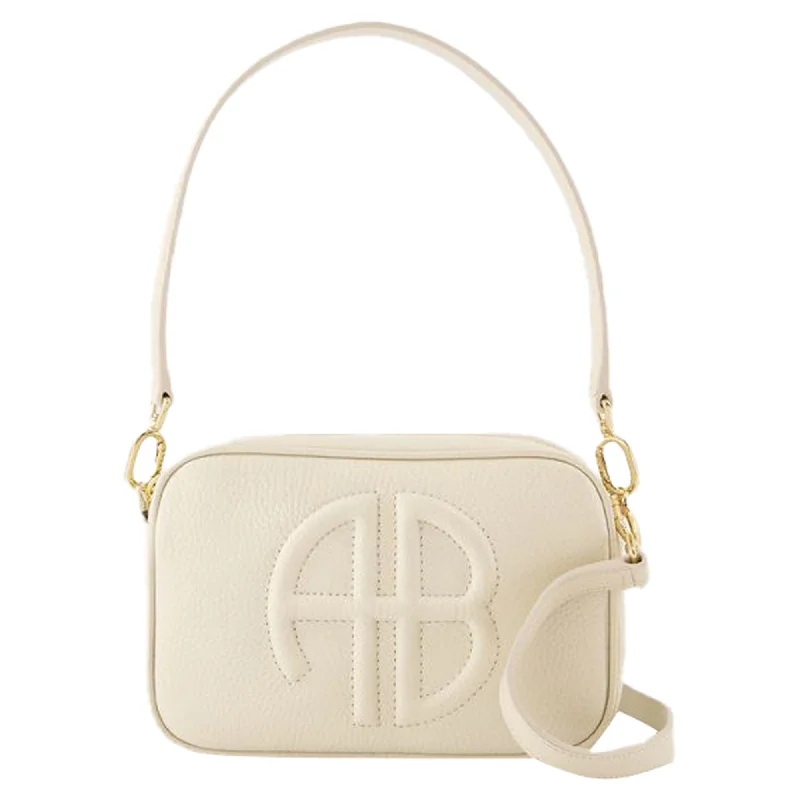 Leather - Trimmed Denim Crossbody Bag in Blue for a Vintage - Inspired LookLili Bag Crossbody - ANINE BING - Leather - Beige Leather - Trimmed Denim Crossbody Bag in Blue for a Vintage - Inspired LookLili Bag Crossbody - ANINE BING - Leather - Beige