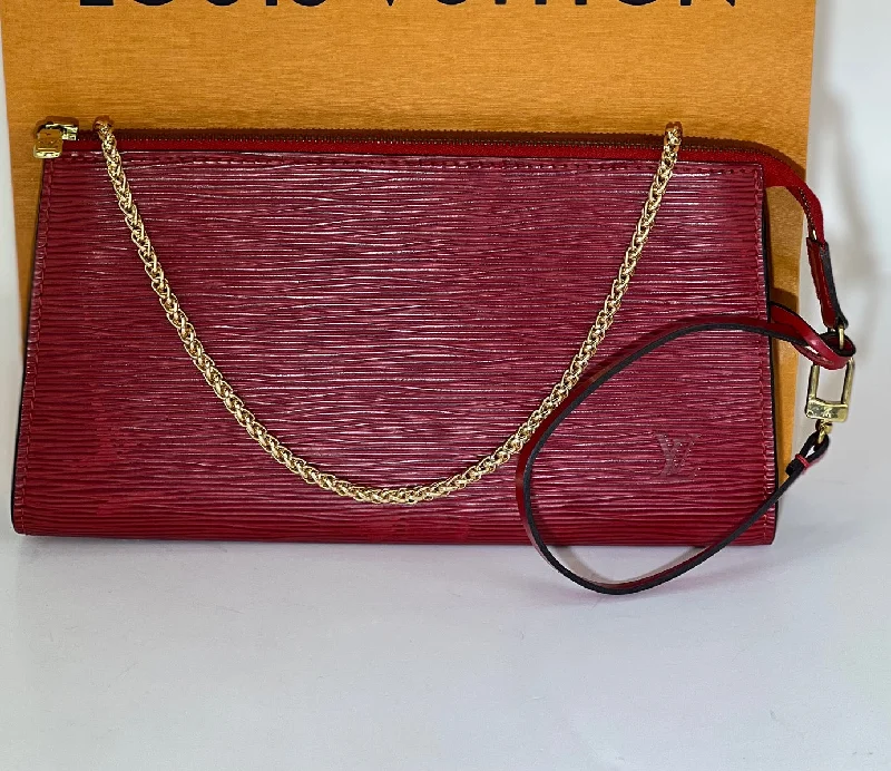 Women's Crossbody Bag with Adjustable Strap in Orange for Customizable ComfortLouis Vuitton Handbag Epi 24 Pochette Accessories Red Leather Crossbody Bag Preowned Women's Crossbody Bag with Adjustable Strap in Orange for Customizable ComfortLouis Vuitton Handbag Epi 24 Pochette Accessories Red Leather Crossbody Bag Preowned