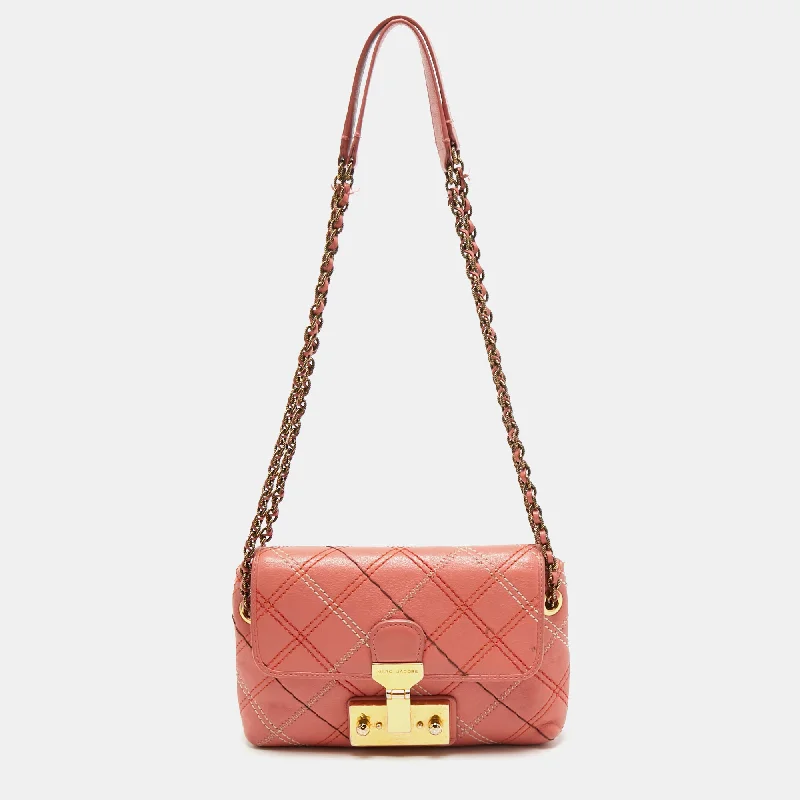 Embroidered Silk Crossbody Bag in Purple for Formal Events and WeddingsMarc Jacobs Peach Quilted Leather Flap Crossbody Bag Embroidered Silk Crossbody Bag in Purple for Formal Events and WeddingsMarc Jacobs Peach Quilted Leather Flap Crossbody Bag