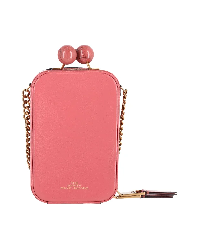 Women's Crossbody Bag with Magnetic Closure in White for Quick AccessMarc Jacobs The Vanity Crossbody Bag in Pink Leather Women's Crossbody Bag with Magnetic Closure in White for Quick AccessMarc Jacobs The Vanity Crossbody Bag in Pink Leather
