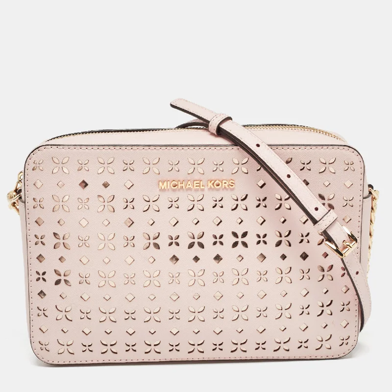 Quilted Leather Crossbody Bag in Cream for a Classic and Elegant AppearanceMichael Kors Light Pink Leather Lasercut East West Crossbody Bag Quilted Leather Crossbody Bag in Cream for a Classic and Elegant AppearanceMichael Kors Light Pink Leather Lasercut East West Crossbody Bag