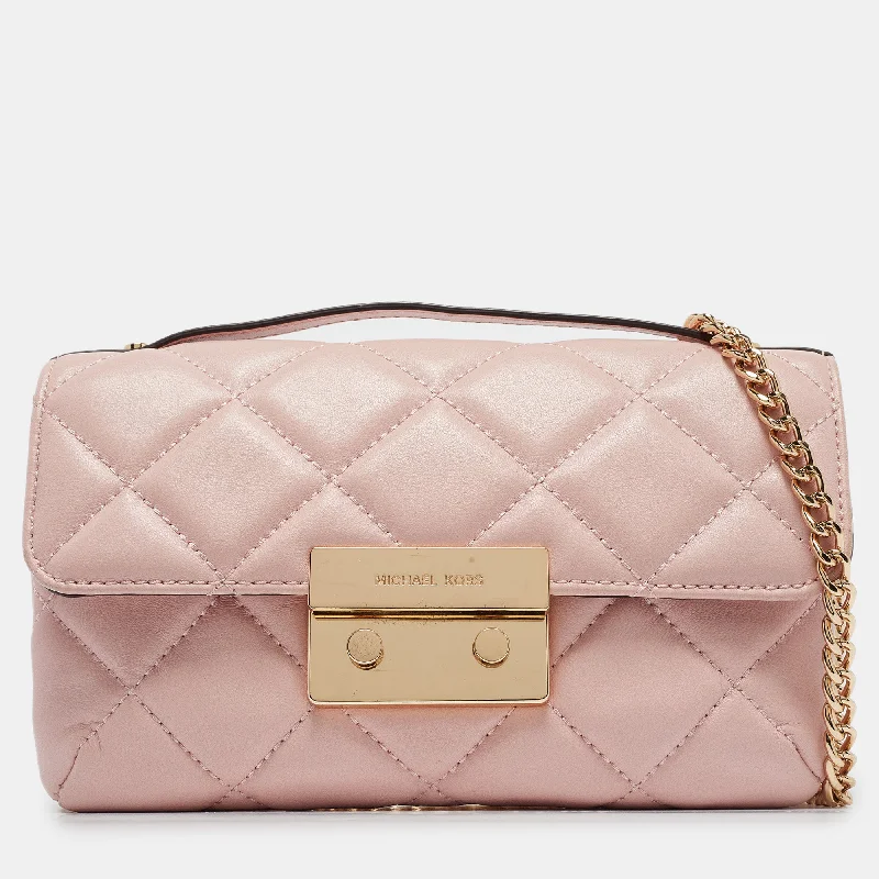 Medium - sized Canvas Crossbody Bag in Beige with Floral Print for Spring OutingsMichael Kors Pink Quilted Leather Small Sloan Crossbody Bag Medium - sized Canvas Crossbody Bag in Beige with Floral Print for Spring OutingsMichael Kors Pink Quilted Leather Small Sloan Crossbody Bag