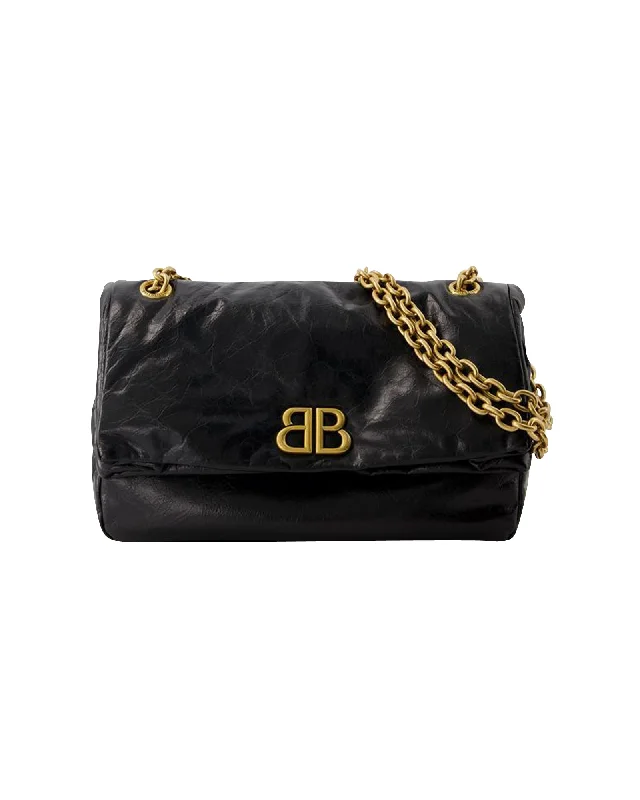 Women's Crossbody Bag with Chain Strap in Gold for a Glamorous TouchMonaco Hobo Bag S - Balenciaga - Leather - Black Women's Crossbody Bag with Chain Strap in Gold for a Glamorous TouchMonaco Hobo Bag S - Balenciaga - Leather - Black
