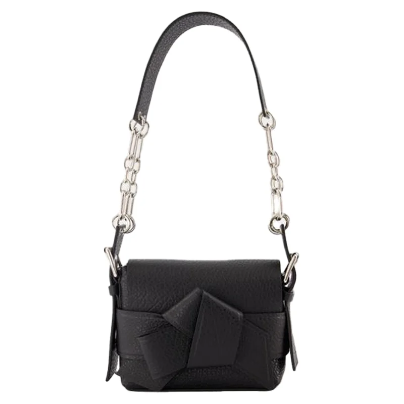 Women's Crossbody Bag with Zippered Pocket on the Back in Red for SecurityMusubi Shoulder Bag - Acne Studios - Leather - Black