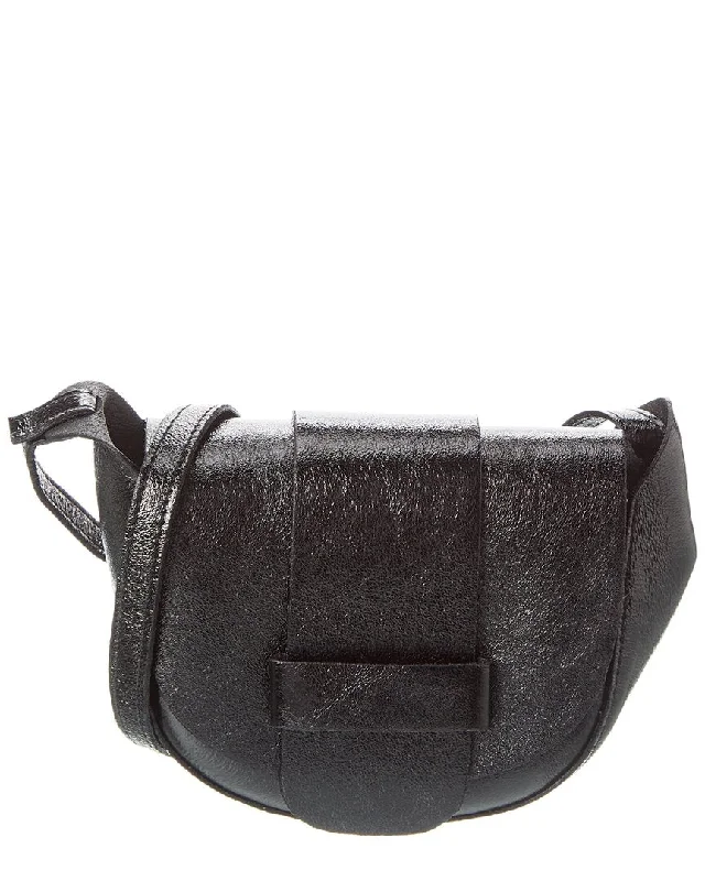 Women's Crossbody Bag with Zippered Pocket on the Back in Red for SecurityPersaman New York Leather Crossbody