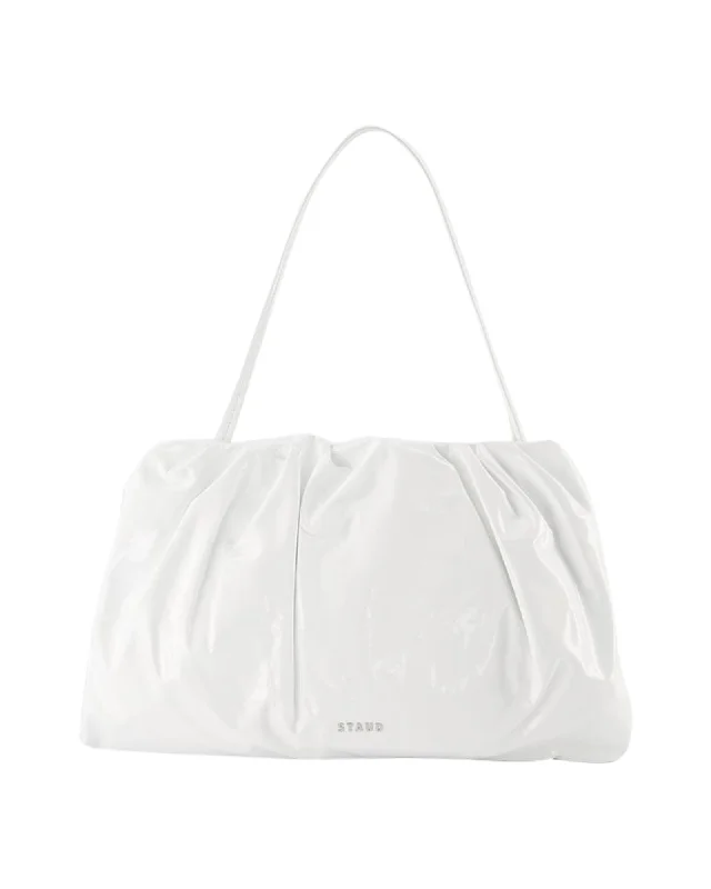 Medium - sized Canvas Crossbody Bag in Beige with Floral Print for Spring OutingsPhoebe Bag - Staud - Leather - White Medium - sized Canvas Crossbody Bag in Beige with Floral Print for Spring OutingsPhoebe Bag - Staud - Leather - White