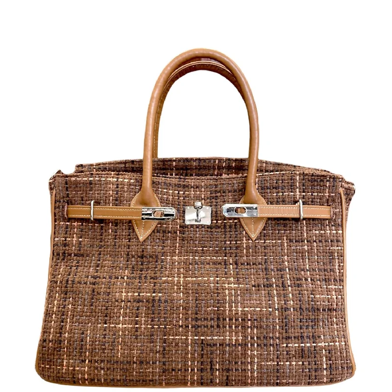Straw Crossbody Bag in Natural Color for Beach Vacations and Summer DaysPlage Tweed Large Bag In Chocolate Straw Crossbody Bag in Natural Color for Beach Vacations and Summer DaysPlage Tweed Large Bag In Chocolate