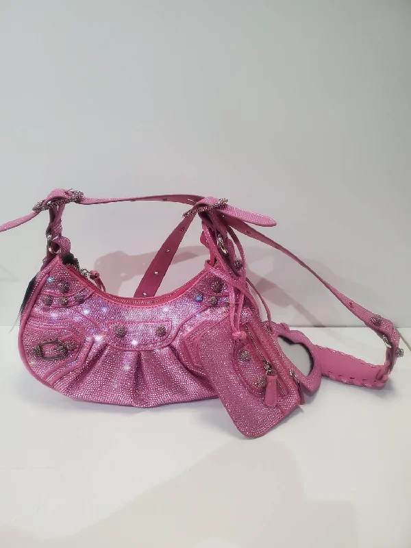 Geometric - Printed PVC Crossbody Bag in Multicolor for Trendy Street StyleRhinestone Accents Crossbody Bag In Pink