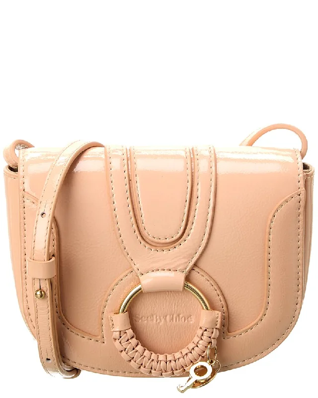 Women's Crossbody Bag with Zippered Pocket on the Back in Red for SecuritySee by Chloé Hana Mini Patent Crossbody