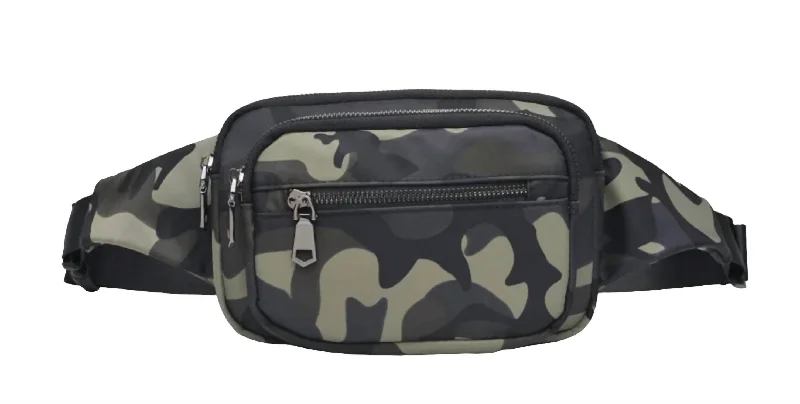 Hand - painted Canvas Crossbody Bag in Yellow for a Unique and Artistic LookSol And Selene Hip Hugger Belt Bag In Camo Hand - painted Canvas Crossbody Bag in Yellow for a Unique and Artistic LookSol And Selene Hip Hugger Belt Bag In Camo