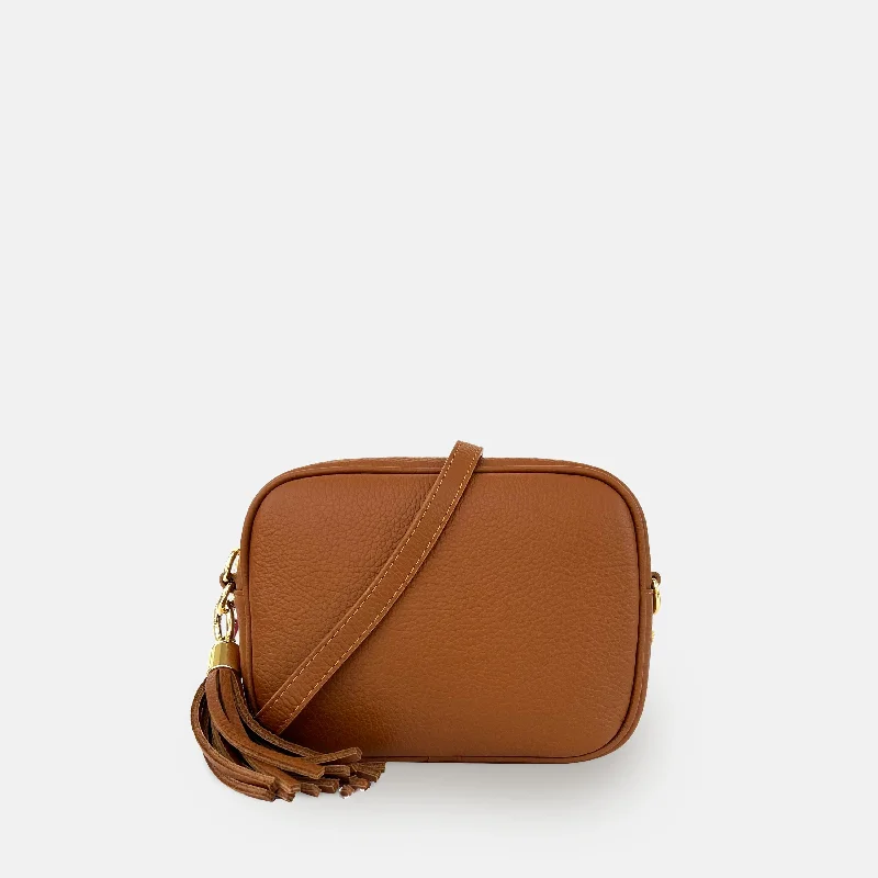 Women's Small Leather Crossbody Bag in Black with Gold Hardware for Evening PartiesTan Leather Crossbody Bag Women's Small Leather Crossbody Bag in Black with Gold Hardware for Evening PartiesTan Leather Crossbody Bag