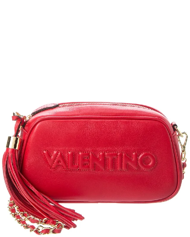 Women's Crossbody Bag with Multiple Compartments in Gray for Organized Daily UseValentino by Mario Valentino Bella Embossed Leather Crossbody Women's Crossbody Bag with Multiple Compartments in Gray for Organized Daily UseValentino by Mario Valentino Bella Embossed Leather Crossbody