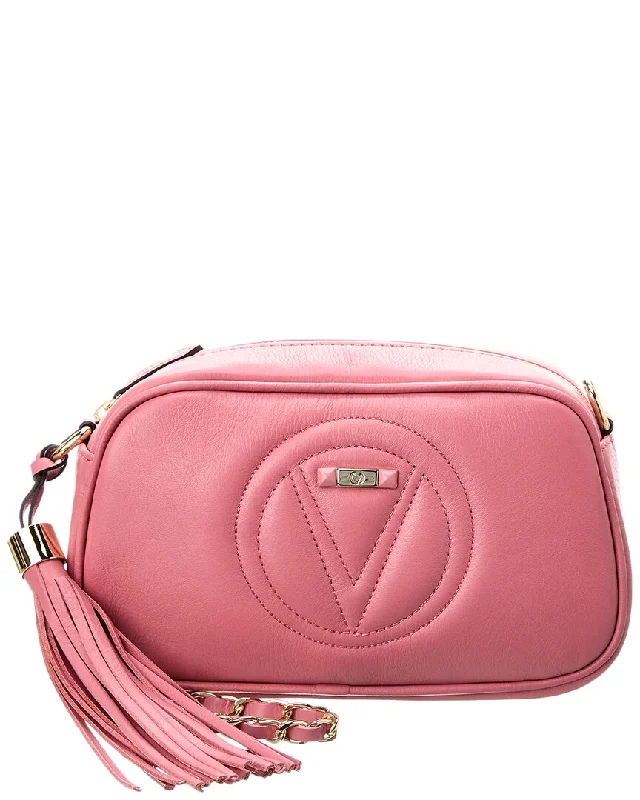 Women's Crossbody Bag with Chain Strap in Gold for a Glamorous TouchValentino by Mario Valentino Bella Leather Crossbody Women's Crossbody Bag with Chain Strap in Gold for a Glamorous TouchValentino by Mario Valentino Bella Leather Crossbody