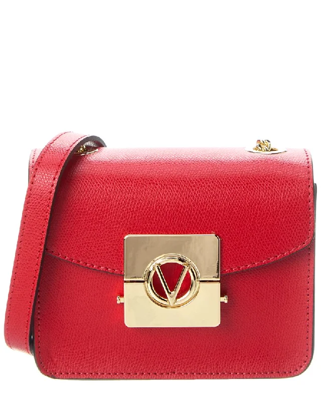 Women's Crossbody Bag with Zippered Pocket on the Back in Red for SecurityValentino by Mario Valentino Bijou Leather Crossbody Women's Crossbody Bag with Zippered Pocket on the Back in Red for SecurityValentino by Mario Valentino Bijou Leather Crossbody