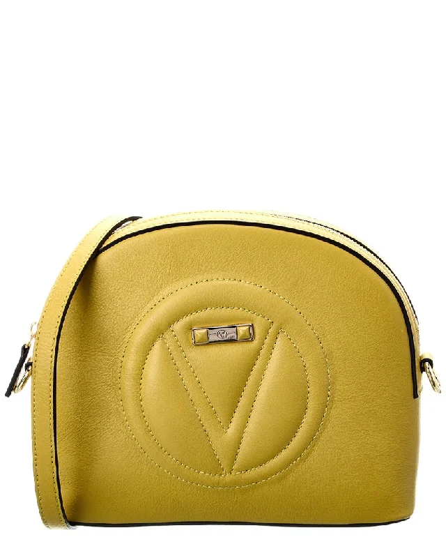 Women's Small Leather Crossbody Bag in Black with Gold Hardware for Evening PartiesValentino by Mario Valentino Diana Signature Leather Crossbody Women's Small Leather Crossbody Bag in Black with Gold Hardware for Evening PartiesValentino by Mario Valentino Diana Signature Leather Crossbody