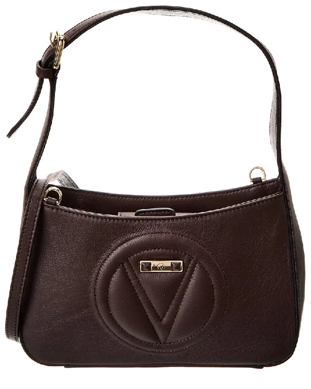 Women's Crossbody Bag with RFID - Blocking Pocket in Black for Safe TravelValentino by Mario Valentino Kai Signature Leather Crossbody Women's Crossbody Bag with RFID - Blocking Pocket in Black for Safe TravelValentino by Mario Valentino Kai Signature Leather Crossbody