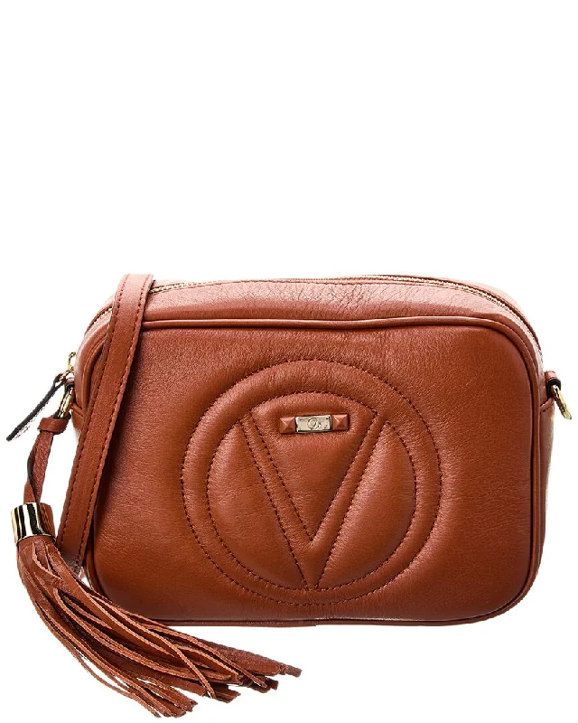 Large Faux Leather Crossbody Bag in Brown with Tassel Details for Casual TravelValentino by Mario Valentino Mia Signature Leather Crossbody Large Faux Leather Crossbody Bag in Brown with Tassel Details for Casual TravelValentino by Mario Valentino Mia Signature Leather Crossbody