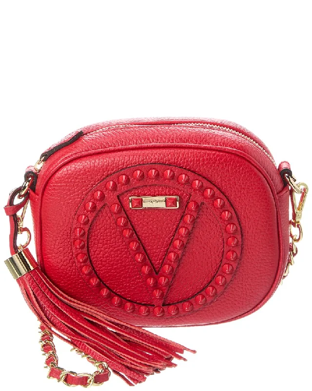 Women's Crossbody Bag with Magnetic Closure in White for Quick AccessValentino by Mario Valentino Nina Rock Leather Crossbody Women's Crossbody Bag with Magnetic Closure in White for Quick AccessValentino by Mario Valentino Nina Rock Leather Crossbody