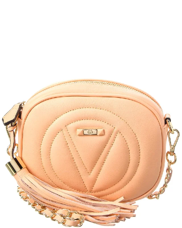 Medium - sized Canvas Crossbody Bag in Beige with Floral Print for Spring OutingsValentino by Mario Valentino Nina Signature Leather Crossbody Medium - sized Canvas Crossbody Bag in Beige with Floral Print for Spring OutingsValentino by Mario Valentino Nina Signature Leather Crossbody
