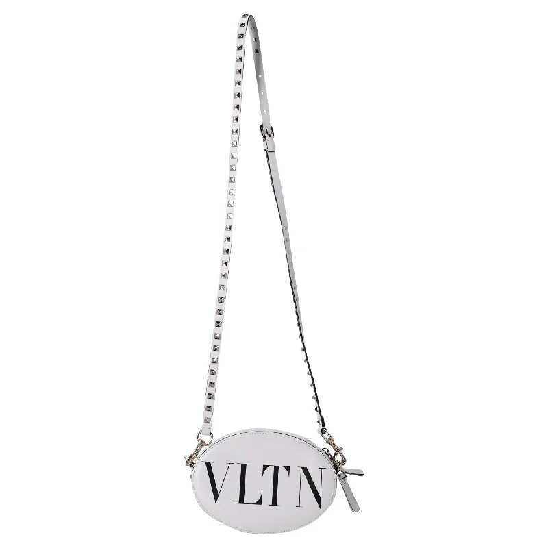Women's Crossbody Bag with RFID - Blocking Pocket in Black for Safe TravelValentino Oval Logo Crossbody Bag in White Leather Women's Crossbody Bag with RFID - Blocking Pocket in Black for Safe TravelValentino Oval Logo Crossbody Bag in White Leather