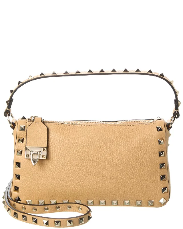 Women's Crossbody Bag with Adjustable Strap in Orange for Customizable ComfortValentino Rockstud Small Grainy Leather Crossbody Women's Crossbody Bag with Adjustable Strap in Orange for Customizable ComfortValentino Rockstud Small Grainy Leather Crossbody