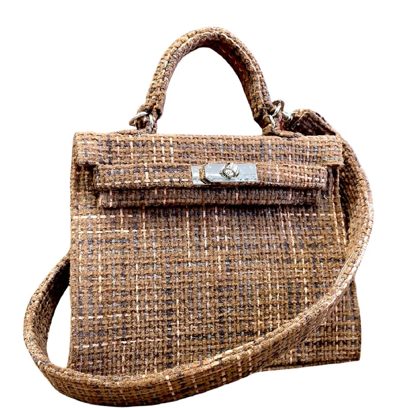 Women's Small Leather Crossbody Bag in Black with Gold Hardware for Evening PartiesVille Tweed Mini Bag In Chocolate Women's Small Leather Crossbody Bag in Black with Gold Hardware for Evening PartiesVille Tweed Mini Bag In Chocolate