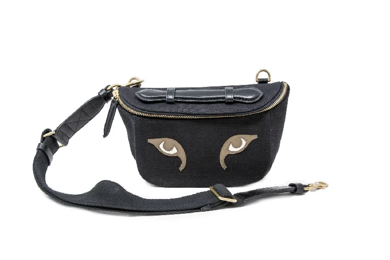 Medium - sized Canvas Crossbody Bag in Beige with Floral Print for Spring OutingsWomen/men's Gabriel Eyes Bag In Black Medium - sized Canvas Crossbody Bag in Beige with Floral Print for Spring OutingsWomen/men's Gabriel Eyes Bag In Black