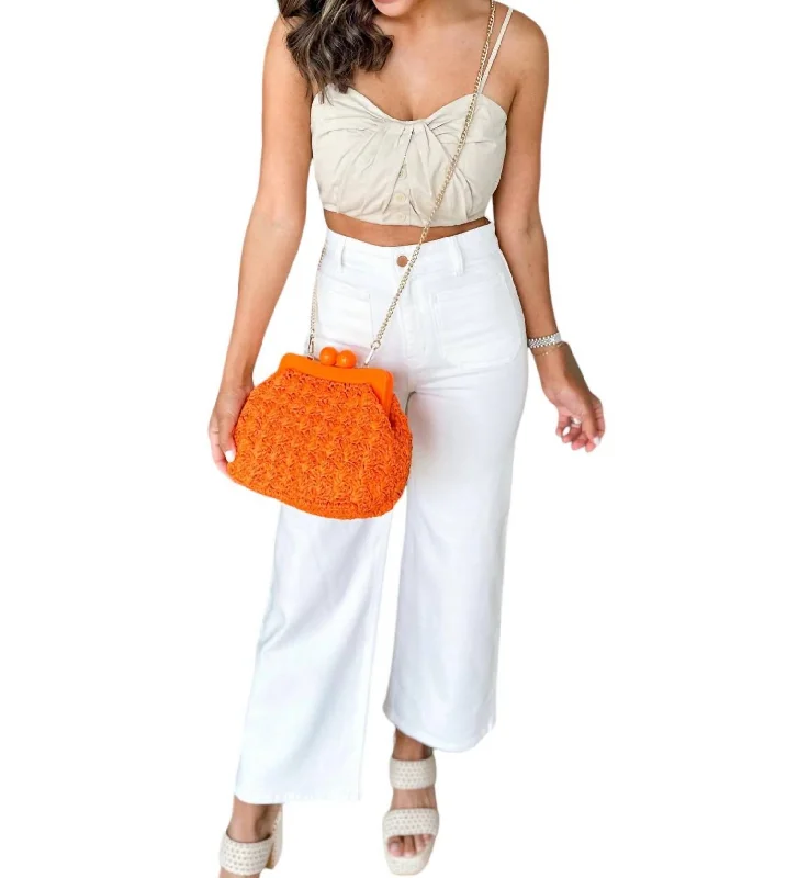 Quilted Leather Crossbody Bag in Cream for a Classic and Elegant AppearanceWomen's Naomi Crossbody Bag In Orange Quilted Leather Crossbody Bag in Cream for a Classic and Elegant AppearanceWomen's Naomi Crossbody Bag In Orange