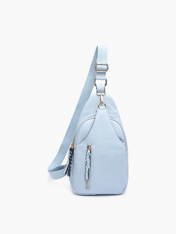 Waterproof Nylon Crossbody Bag in Navy Blue for Outdoor Hiking TripsWomen's Nikki Dual Compartment Sling Pack Bag In Glacial Blue Waterproof Nylon Crossbody Bag in Navy Blue for Outdoor Hiking TripsWomen's Nikki Dual Compartment Sling Pack Bag In Glacial Blue