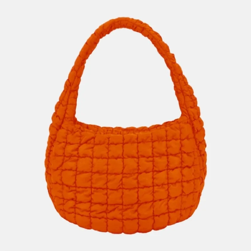 Women's Crossbody Bag with Adjustable Strap in Orange for Customizable ComfortWomen's Quilted Puffer Shoulder Crossbody Cloud Bag In Orange Women's Crossbody Bag with Adjustable Strap in Orange for Customizable ComfortWomen's Quilted Puffer Shoulder Crossbody Cloud Bag In Orange