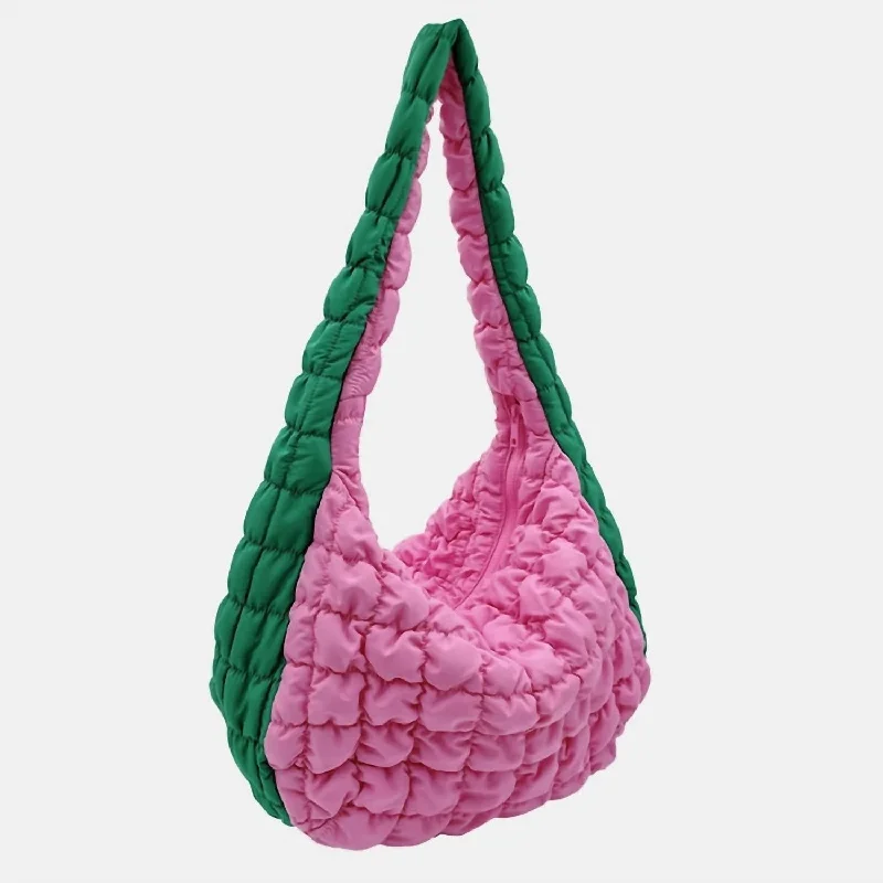 Suede Crossbody Bag in Olive Green for Fall Fashion StatementsWomen's Quilted Puffer Shoulder Crossbody Cloud Bag In Pink-Green Suede Crossbody Bag in Olive Green for Fall Fashion StatementsWomen's Quilted Puffer Shoulder Crossbody Cloud Bag In Pink-Green