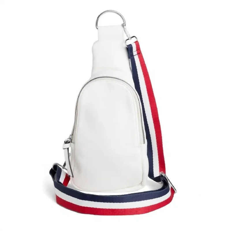 Waterproof Nylon Crossbody Bag in Navy Blue for Outdoor Hiking TripsWomen's Rhea Crossbody In White Waterproof Nylon Crossbody Bag in Navy Blue for Outdoor Hiking TripsWomen's Rhea Crossbody In White