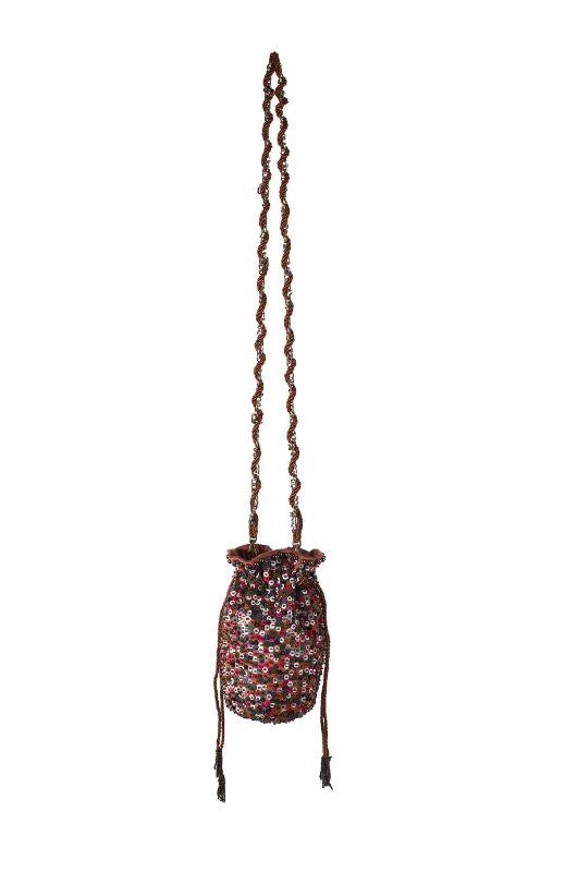 Metallic Crossbody Bag in Silver for New Year's Eve and Special CelebrationsWomen's Tauane Drawstring Bag In Multi Metallic Crossbody Bag in Silver for New Year's Eve and Special CelebrationsWomen's Tauane Drawstring Bag In Multi